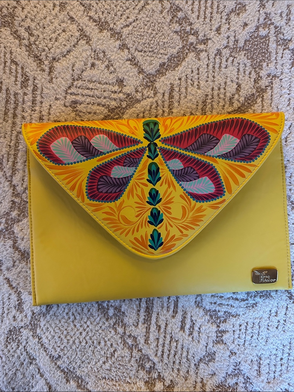 ✨ Handpainted Butterfly Fold-Over Clutch / Crossbody – Artisan Boutique ✨